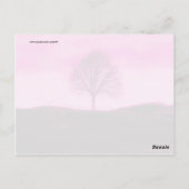 Een eenlijns Silhouette Hot Pink Landschap Briefkaart (Achterkant)