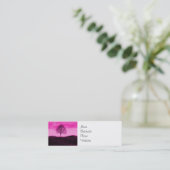Een eenlijns Silhouette Hot Pink Landschap Mini Visitekaartje (Staand voorkant)