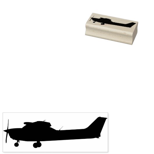 Een eenmotorig vliegtuig rubberstempel (Gestempeld)