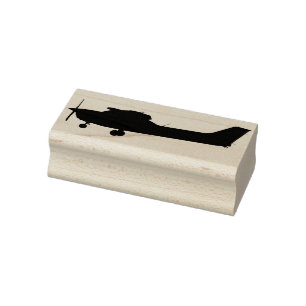Een eenmotorig vliegtuig rubberstempel