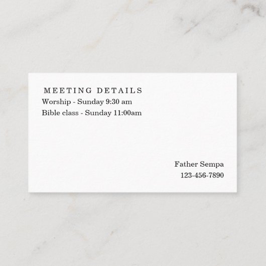 Een eenvoudig en modern Visitekaartje voor uw kerk (Achterkant)