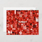 Een eenvoudig Hallo Deel Deux Briefkaarten - Rood (Voorkant / Achterkant)