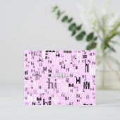 Een eenvoudig Hallo Deel Deux Briefkaarten - Roze (Staand voorkant)