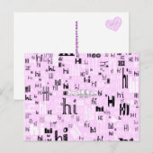 Een eenvoudig Hallo Deel Deux Briefkaarten - Roze (Voorkant / Achterkant)