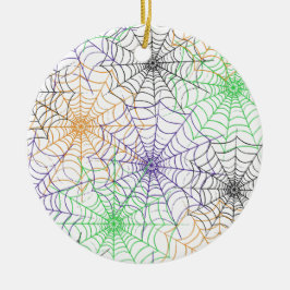 Een Eenvoudig Halloween Spinnenweb Patroon Keramisch Ornament