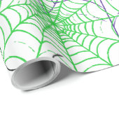 Een eenvoudig Halloween Spin's Web Patroon Cadeaupapier (Rol Hoek)