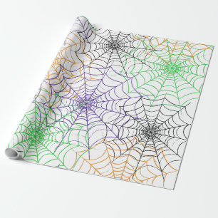 Een eenvoudig Halloween Spin's Web Patroon Cadeaupapier