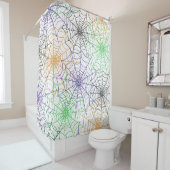 Een eenvoudig Halloween Spin's Web Patroon Douchegordijn (In situ)