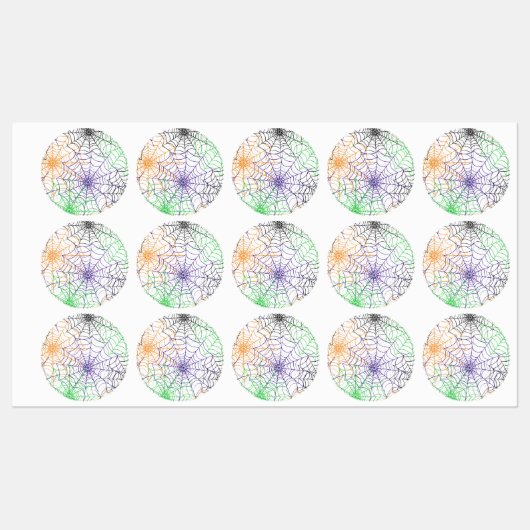 Een eenvoudig Halloween Spin's Web Patroon Labels (Vel)