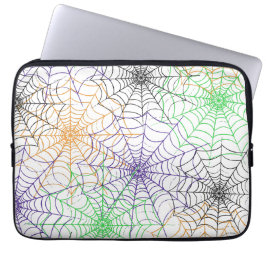 Een eenvoudig Halloween Spin's Web Patroon Laptop Sleeve