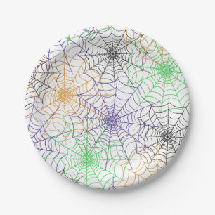 Een eenvoudig Halloween Spin's Web Patroon Papieren Bordje