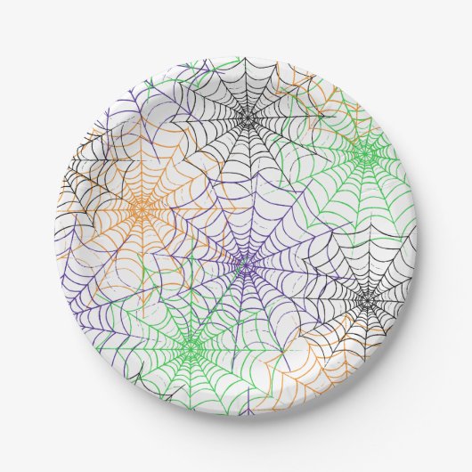 Een eenvoudig Halloween Spin's Web Patroon Papieren Bordje (Voorkant)