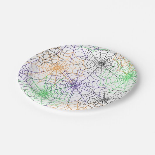 Een eenvoudig Halloween Spin's Web Patroon Papieren Bordje (Gekanteld)