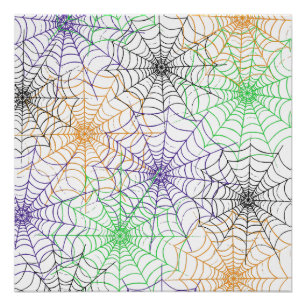 Een eenvoudig Halloween Spin's Web Patroon Perfect Poster