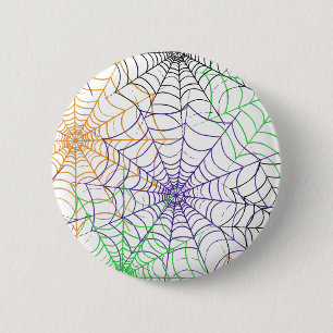 Een eenvoudig Halloween Spin's Web Patroon Ronde Button 5,7 Cm