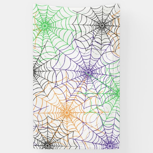 Een eenvoudig Halloween Spin's Web Patroon Spandoek (Verticaal)