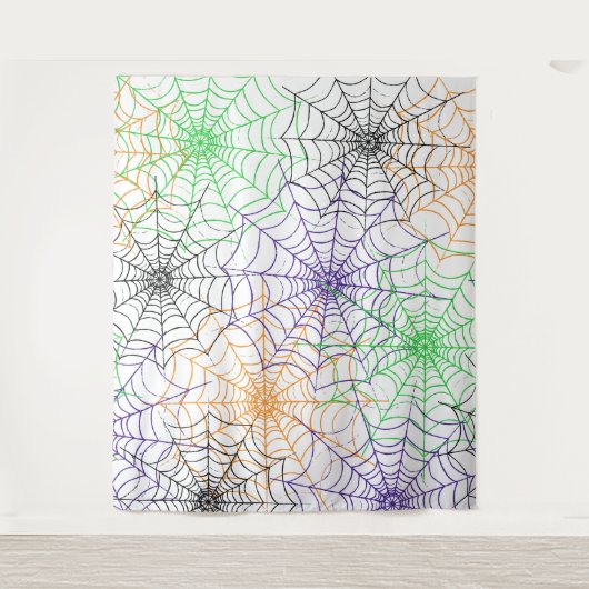 Een eenvoudig Halloween Spin's Web Patroon Wandkleed (Voorkant)