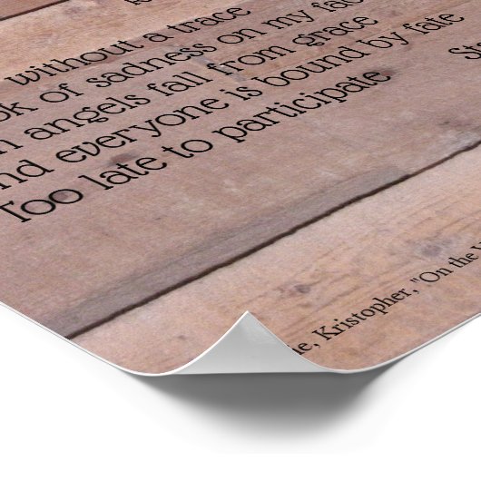 Een eenvoudig levensgedicht poster (Hoek)