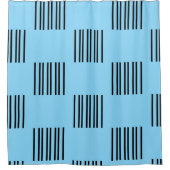 Een eenvoudig ontwerp van zwarte lijnen op lichtbl douchegordijn (Voorkant)