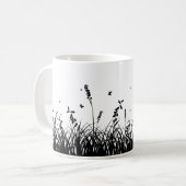 Een eenvoudig silhouetgras koffiemok (Voorkant links)