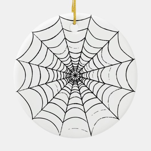 Een eenvoudig spinnenweb keramisch ornament (Achterkant)