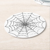 Een eenvoudig spinnenweb ronde kartonnen onderzetter (Gebogen)