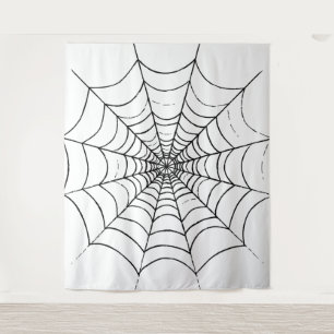 Een eenvoudig spinnenweb wandkleed