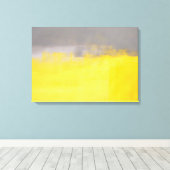 'Een eenvoudige Abstracte' Grijze en Gele Kunst Canvas Afdruk (Insitu (Houten vloer))
