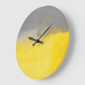 'Een eenvoudige Abstracte' grijze en gele kunstklo Grote Klok (Hoek)