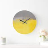 'Een eenvoudige Abstracte' grijze en gele kunstklo Grote Klok (Huis)