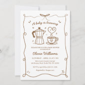 Een eenvoudige Baby is het brouwen van koffie Baby Kaart (Voorkant)