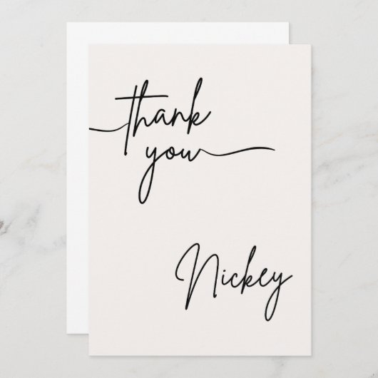 Een eenvoudige bedankkaart voor verschillende gele (Voorkant / Achterkant)