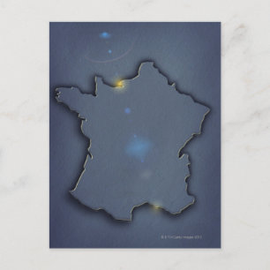 Een eenvoudige blauwe kaart die de kenmerken van d