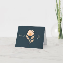 Een eenvoudige bloem perzik op grijs dank u notitiekaartje