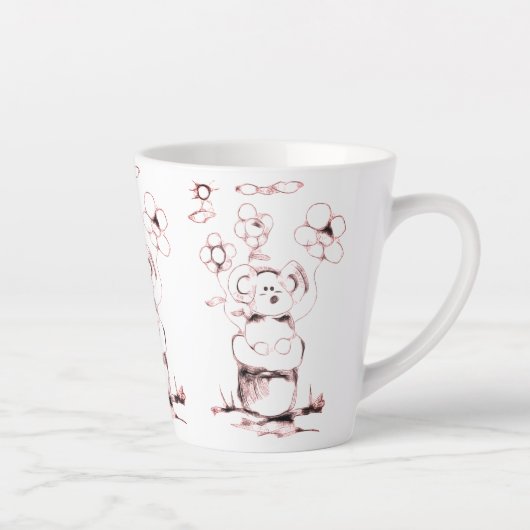 Een eenvoudige digitale schets voor de dag van de latte mok (Rechts)