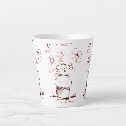 Een eenvoudige digitale schets voor de dag van de  latte mok (Voorkant)