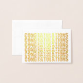 Een eenvoudige elegante felicitatie folie kaarten (Voorkant met envelop)