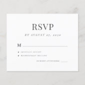 Een eenvoudige, elegante, moderne trouwrsvp-kaart (Voorkant)