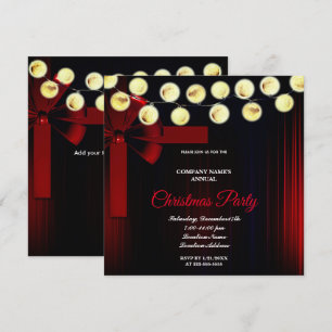 Een eenvoudige elegante rode kerst party uitnodigi