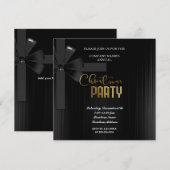 Een eenvoudige elegante rode kerst party uitnodigi (Voorkant / Achterkant)