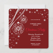 Een eenvoudige elegante rode kerst party uitnodigi (Voorkant)