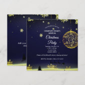 Een eenvoudige elegante uitnodiging voor kerstfees (Voorkant / Achterkant)