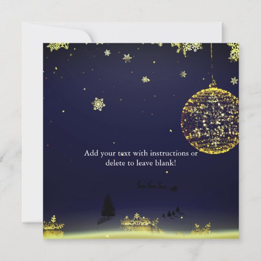 Een eenvoudige elegante uitnodiging voor kerstfees (Achterkant)