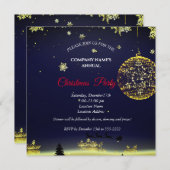Een eenvoudige elegante uitnodiging voor kerstfees (Voorkant / Achterkant)