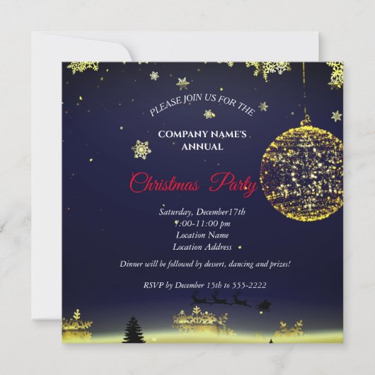 Een eenvoudige elegante uitnodiging voor kerstfees (Voorkant)