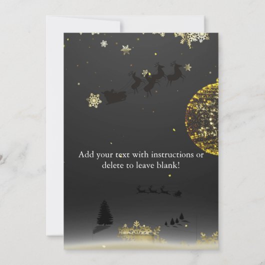 Een eenvoudige elegante uitnodiging voor kerstfees (Achterkant)