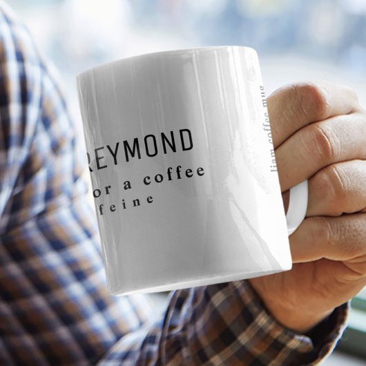 een eenvoudige en mooie witte koffie mok met naam