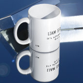 een eenvoudige en mooie witte koffie mok met naam