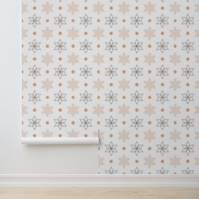 Een eenvoudige geometrische lijn art bloemen behang (Applicatie)