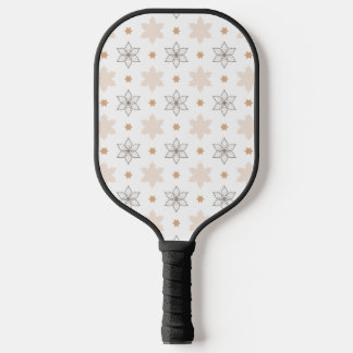 Een eenvoudige geometrische lijn art bloemen pickleball paddle